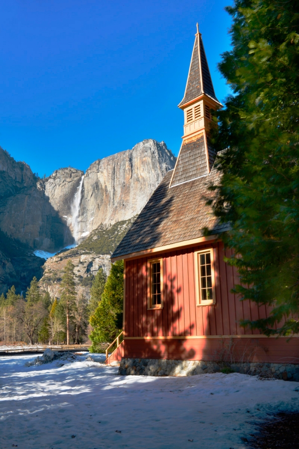 Yosemite Chapel & Yosemite Falls