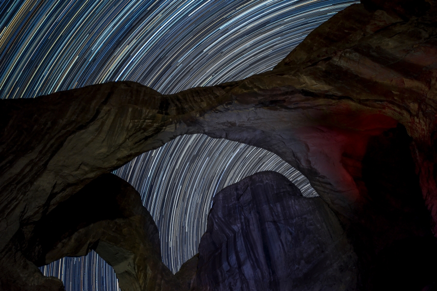 Star Trails at Double Arch