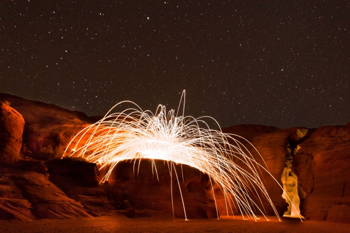 Night Fire at Upper Antelope Canyon