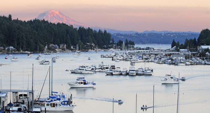 Sunset on Mt. Rainier from Gig Harbor +